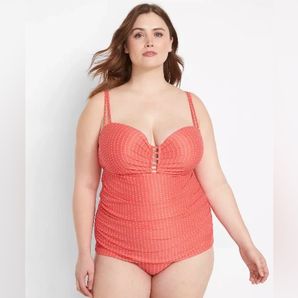 NWT Orange Polka Dot Women's Swim Tankini Top